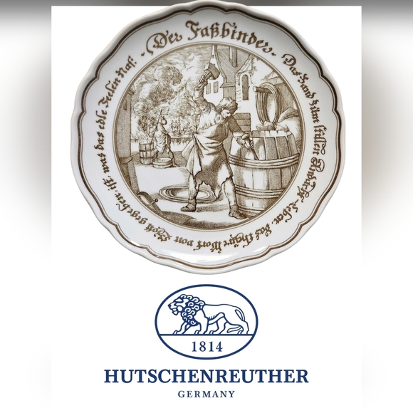Hutschenreuther Other - Vintage Hutschenreuther 7.3" porcelain plate, "Der FabBinder" made in Germany.
